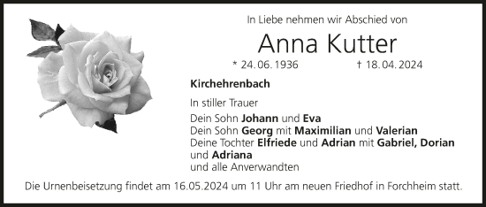 Anzeige von Anna Kutter von MGO
