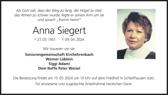 Anzeige von Anna Siegert von MGO