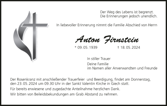 Anzeige von Anton Firnstein von MGO