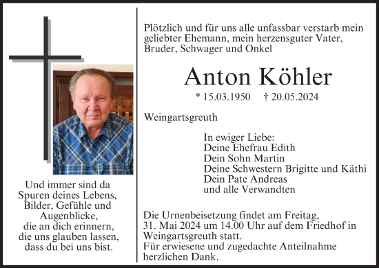 Anzeige von Anton Köhler von MGO