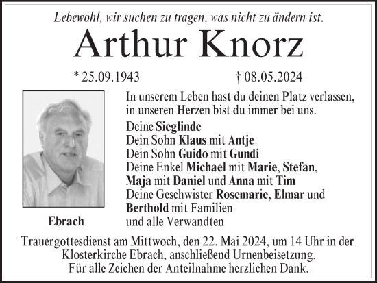 Anzeige von Arthur Knorz von MGO