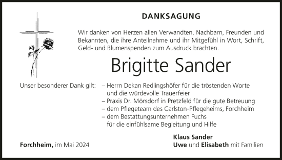 Anzeige von Brigitte Sander von MGO