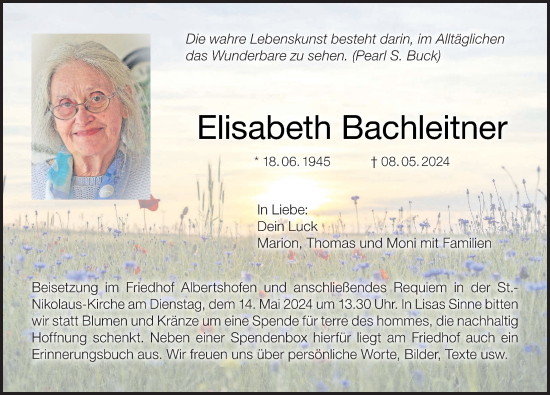 Anzeige von Elisabeth Bachleitner von MGO