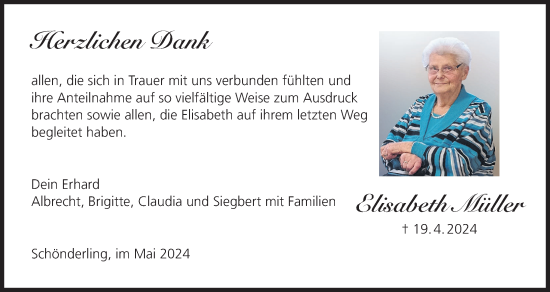 Anzeige von Elisabeth Müller von MGO