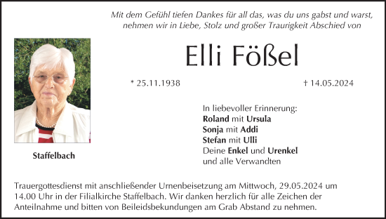 Anzeige von Elli Fößel von MGO