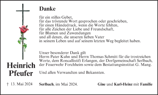 Anzeige von Heinrich Pfeufer von MGO