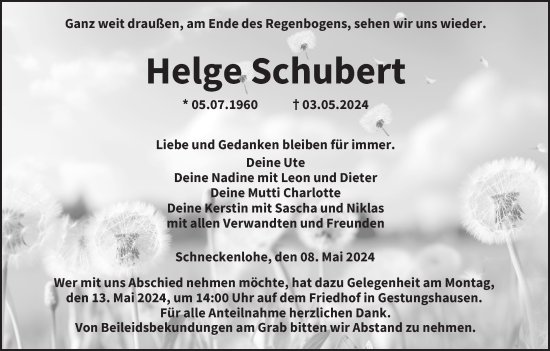 Anzeige von Helge Schubert von MGO