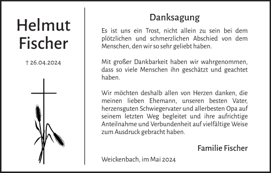 Anzeige von Helmut Fischer von MGO