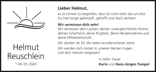 Anzeige von Helmut Reuschlein von MGO
