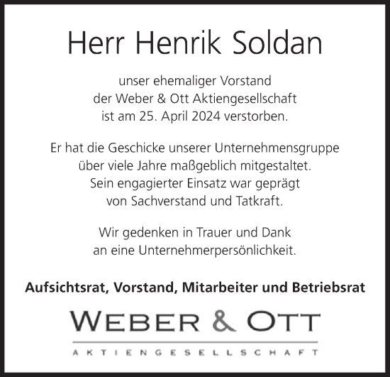 Anzeige von Henrik Soldan von MGO