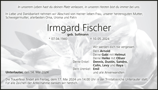 Anzeige von Irmgard Fischer von MGO