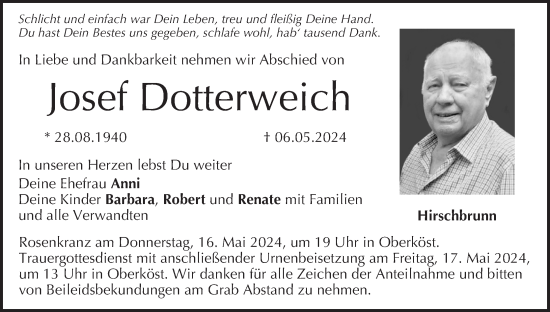 Anzeige von Josef Dotterweich von MGO