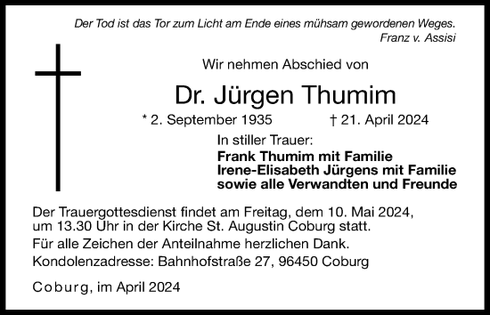Anzeige von Jürgen Thumim von MGO