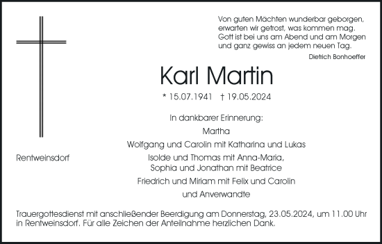 Anzeige von Karl Martin von MGO