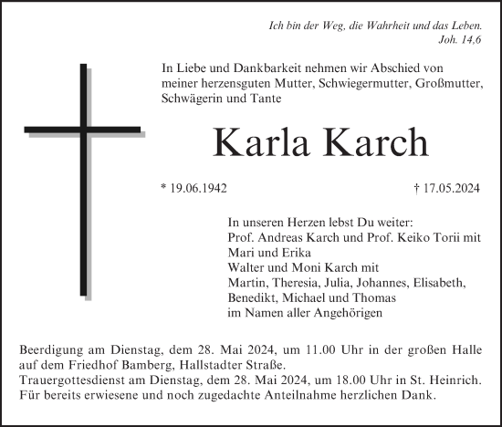 Anzeige von Karla Karch von MGO