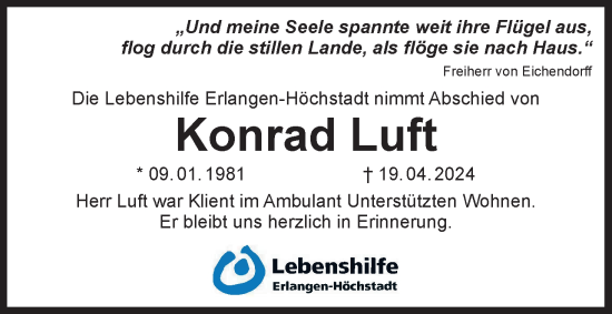Anzeige von Konrad Luft von MGO