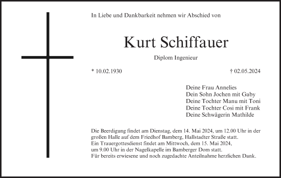 Anzeige von Kurt Schiffauer von MGO