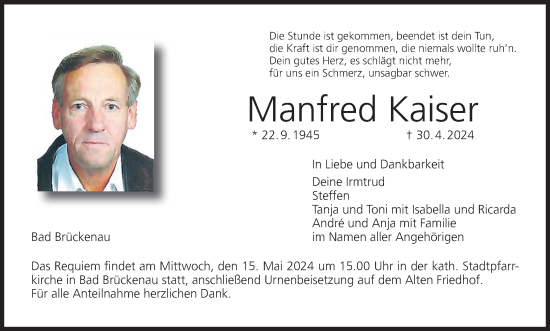 Anzeige von Manfred Kaiser von MGO