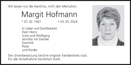 Anzeige von Margit Hofmann von MGO