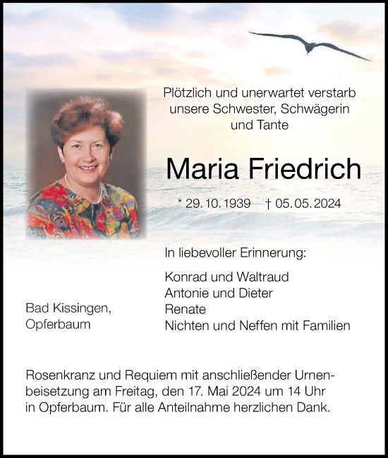Anzeige von Maria Friedrich von MGO
