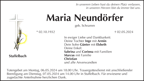 Anzeige von Maria Neundörfer von MGO