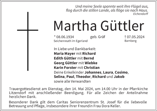 Anzeige von Martha Güttler von MGO