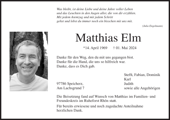 Anzeige von Matthias Elm von MGO