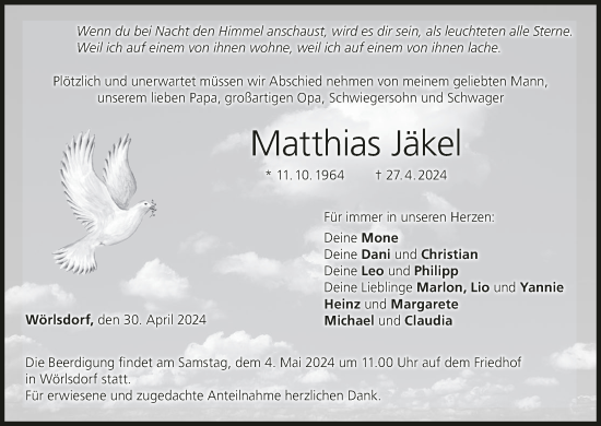 Anzeige von Matthias Jäkel von MGO
