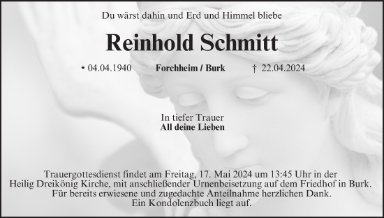 Anzeige von Reinhold Schmitt von MGO