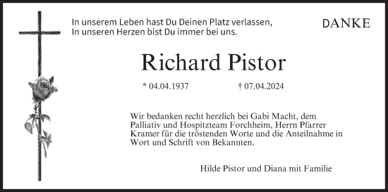 Anzeige von Richard Pistor von MGO