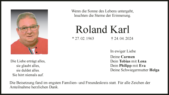 Anzeige von Roland Karl von MGO