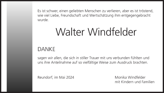 Anzeige von Walter Windfelder von MGO