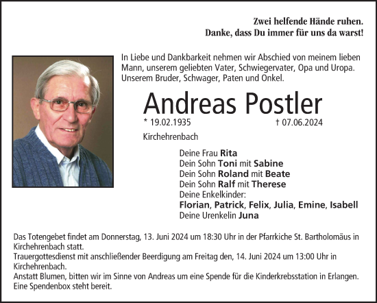 Anzeige von Andreas Postler von MGO