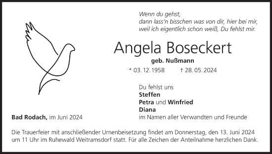 Anzeige von Angela Boseckert von MGO