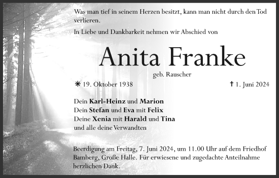 Anzeige von Anita Franke von MGO