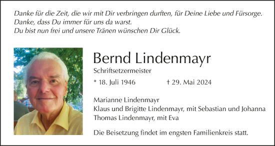 Anzeige von Bernd Lindenmayr von MGO