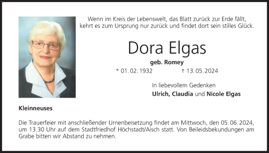 Anzeige von Dora Elgas von MGO