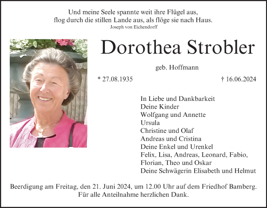 Anzeige von Dorothea Strobler von MGO