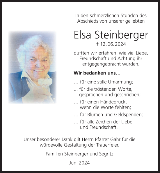 Anzeige von Elsa Steinberger von MGO