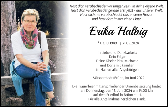 Anzeige von Erika Halbig von MGO