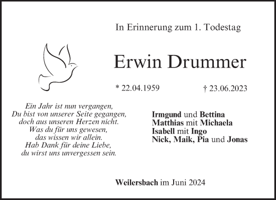 Anzeige von Erwin Drummer von MGO