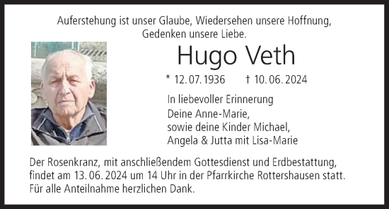 Anzeige von Hugo Veth von MGO