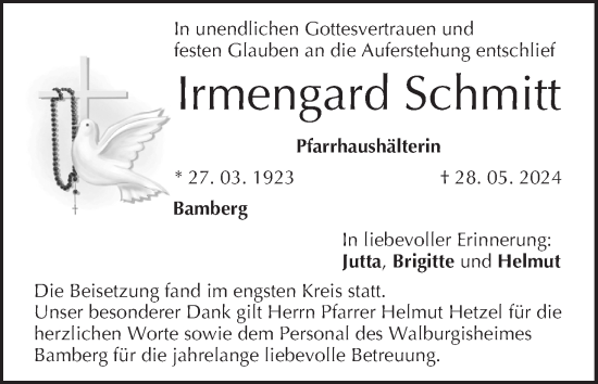Anzeige von Irmengard Schmitt von MGO