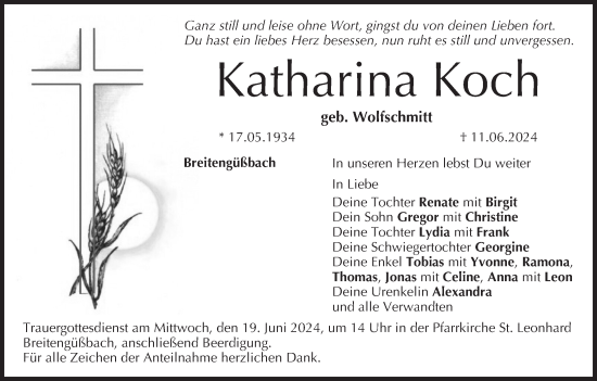 Anzeige von Katharina Koch von MGO