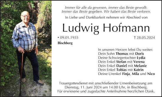 Anzeige von Ludwig Hofmann von MGO