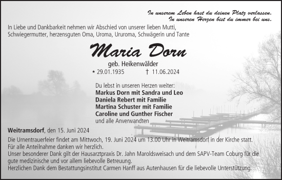 Anzeige von Maria Dorn von MGO