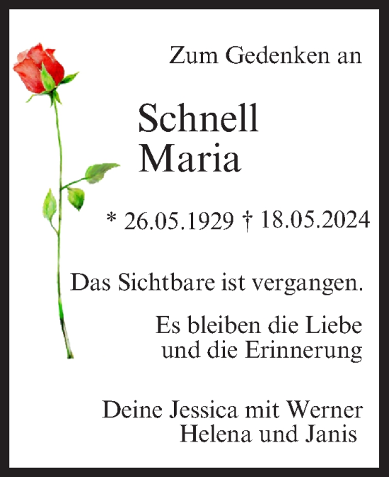 Anzeige von Maria Schnell von MGO