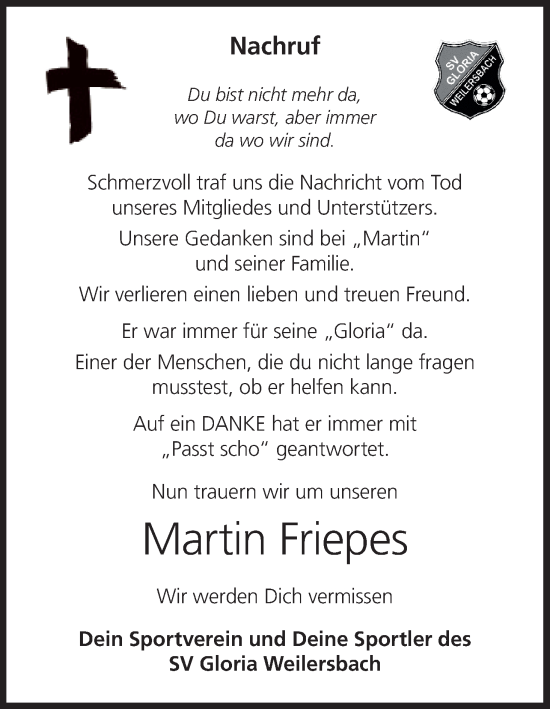 Anzeige von Martin Friepes von MGO