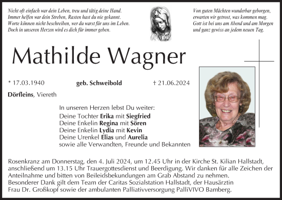 Anzeige von Mathilde Wagner von MGO