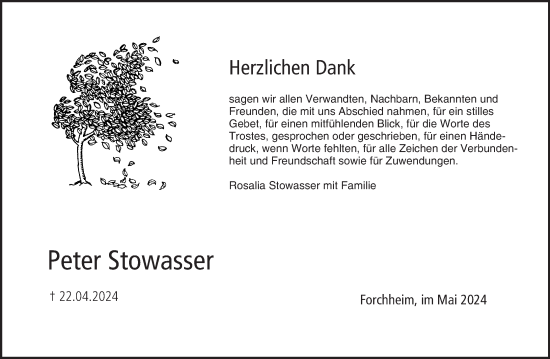Anzeige von Peter Stowasser von MGO